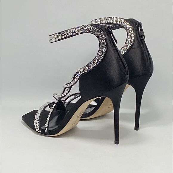 Alexander McQueen Crystal-Embellished Satin High-Heel Sandals - Picture 9 of 13